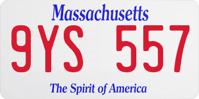 MA license plate 9YS557