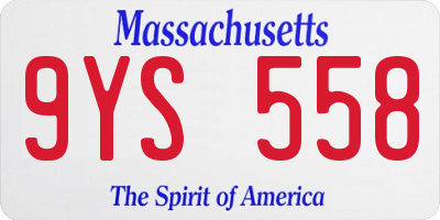 MA license plate 9YS558
