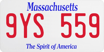MA license plate 9YS559