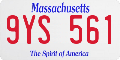 MA license plate 9YS561