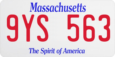 MA license plate 9YS563