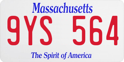 MA license plate 9YS564