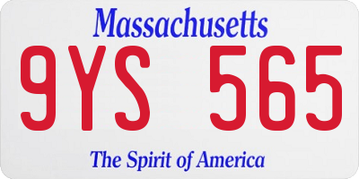 MA license plate 9YS565