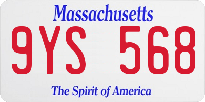 MA license plate 9YS568