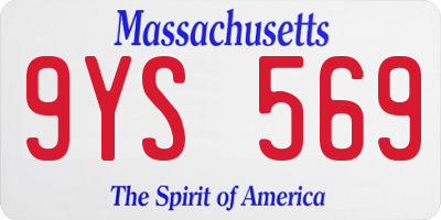 MA license plate 9YS569