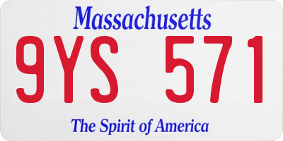 MA license plate 9YS571