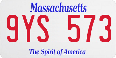 MA license plate 9YS573