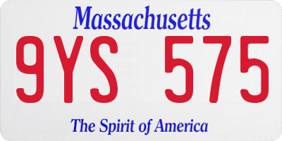 MA license plate 9YS575