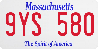 MA license plate 9YS580
