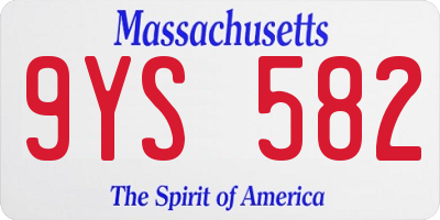 MA license plate 9YS582