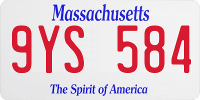 MA license plate 9YS584