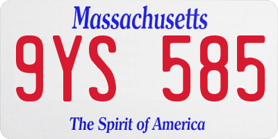 MA license plate 9YS585