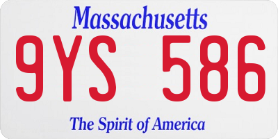 MA license plate 9YS586