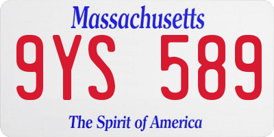 MA license plate 9YS589