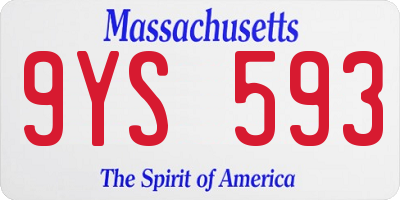 MA license plate 9YS593