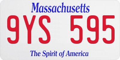 MA license plate 9YS595