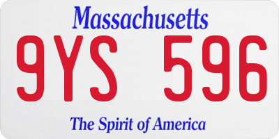 MA license plate 9YS596