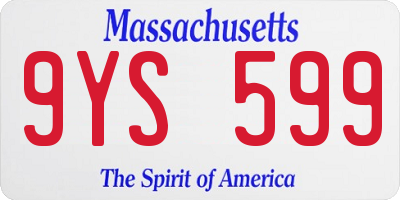 MA license plate 9YS599