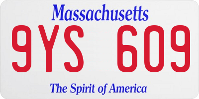 MA license plate 9YS609