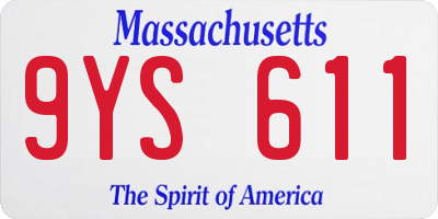 MA license plate 9YS611