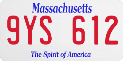 MA license plate 9YS612