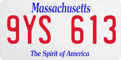 MA license plate 9YS613