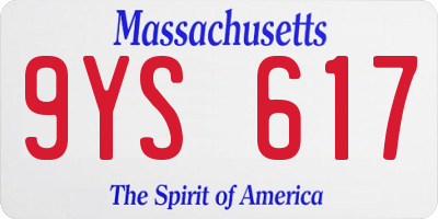 MA license plate 9YS617