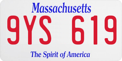 MA license plate 9YS619