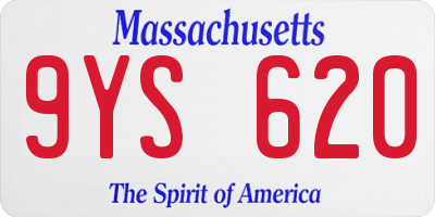 MA license plate 9YS620