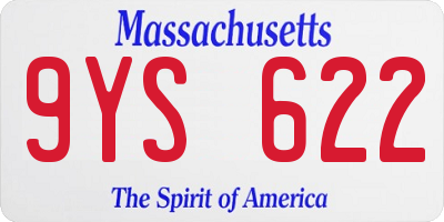 MA license plate 9YS622
