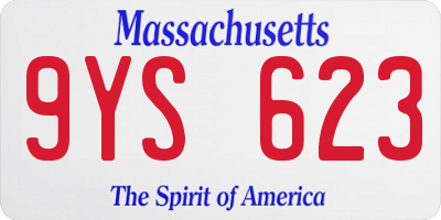 MA license plate 9YS623