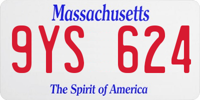 MA license plate 9YS624