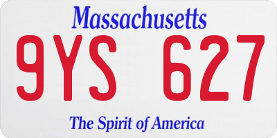 MA license plate 9YS627