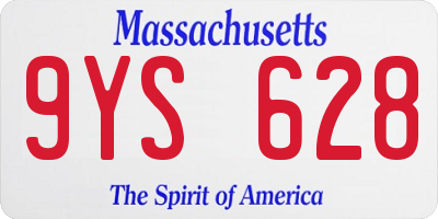 MA license plate 9YS628