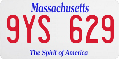 MA license plate 9YS629