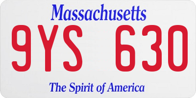 MA license plate 9YS630