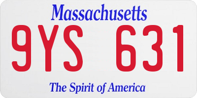 MA license plate 9YS631