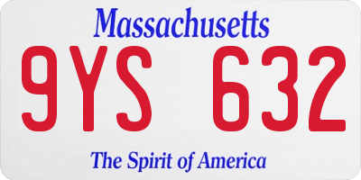 MA license plate 9YS632