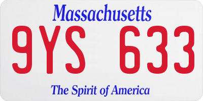 MA license plate 9YS633