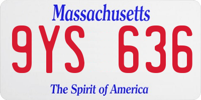 MA license plate 9YS636