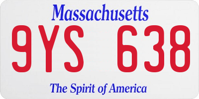 MA license plate 9YS638