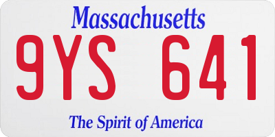 MA license plate 9YS641