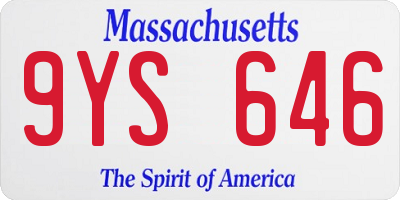 MA license plate 9YS646