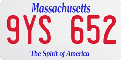 MA license plate 9YS652