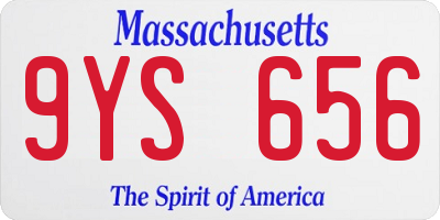 MA license plate 9YS656