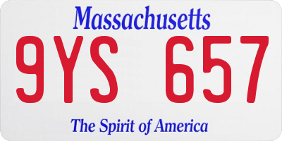 MA license plate 9YS657