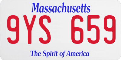 MA license plate 9YS659