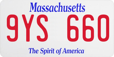 MA license plate 9YS660