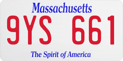 MA license plate 9YS661