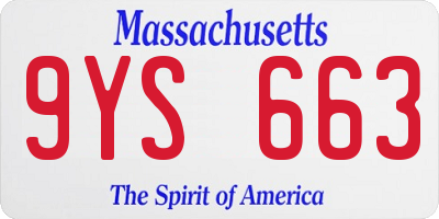 MA license plate 9YS663